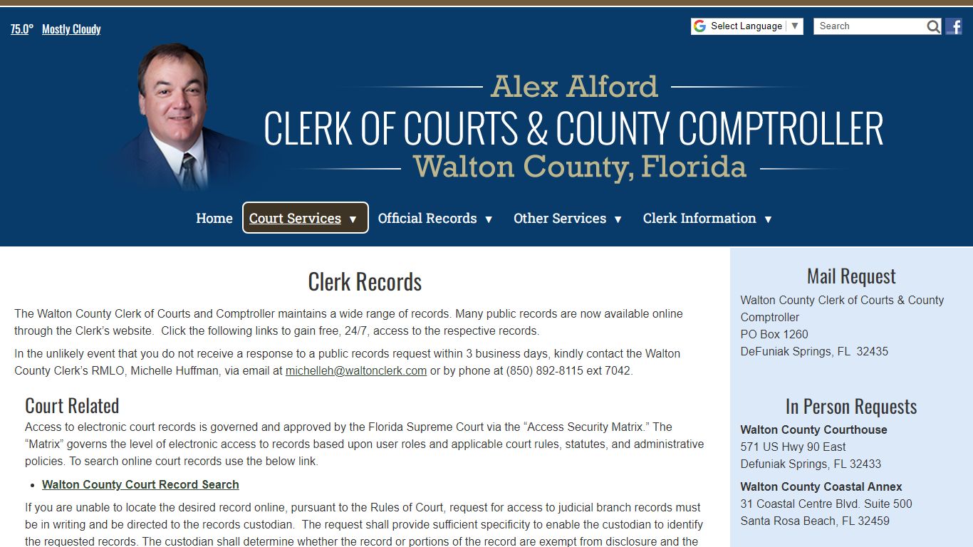 Court Records Request - Walton County Clerk of Courts ...